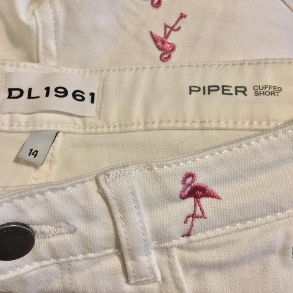 DL1961 Piper Girl’s White Embroidered Shorts - 14 - Picture 7 of 7